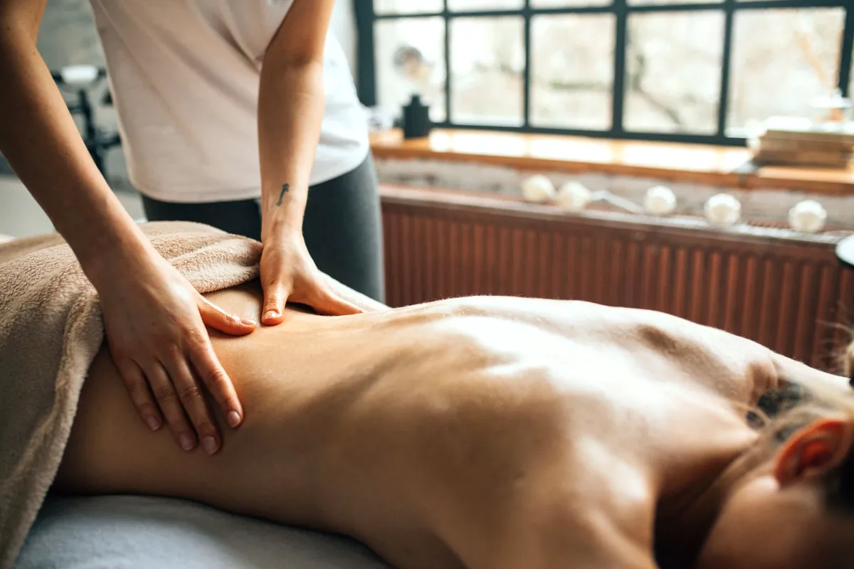 Massage du dos en cabine
